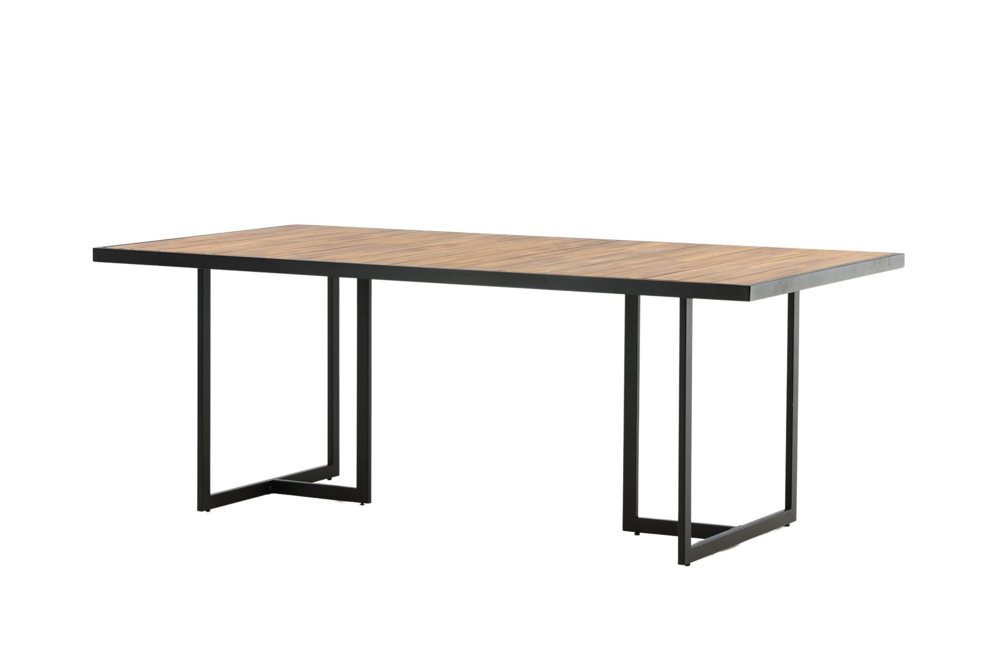 Khung Spisebord 200 cm - Svart/Brun - Hagemøbler - Hagebord - Spisebord ute
