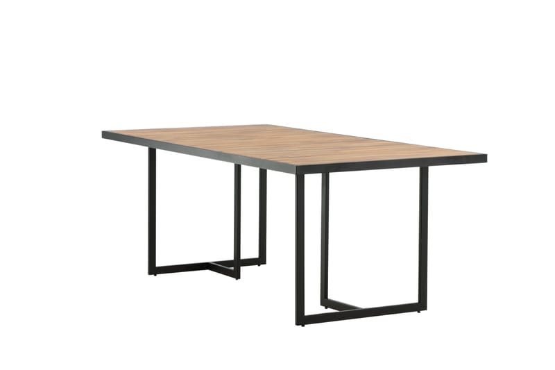 Khung Spisebord 200 cm - Svart/Brun - Hagemøbler - Hagebord - Spisebord ute