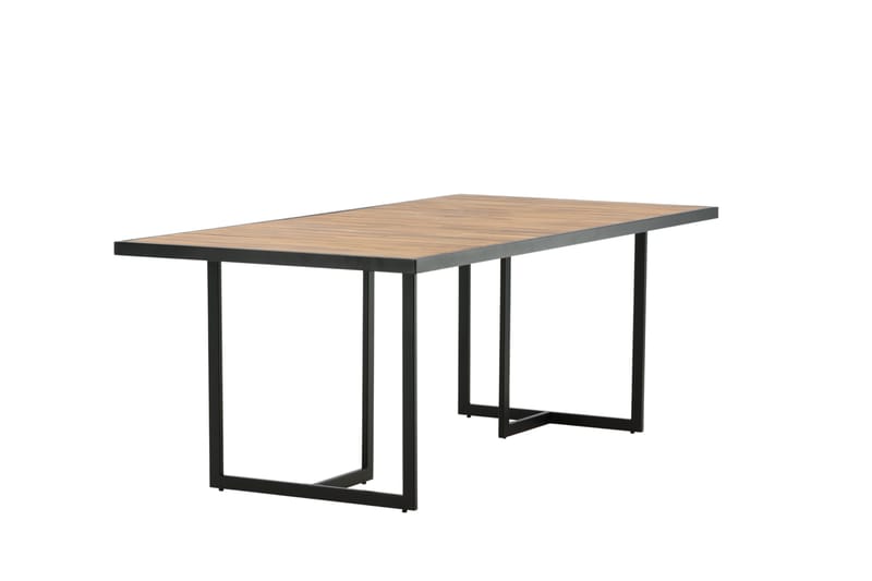 Khung Spisebord 200 cm - Svart/Brun - Hagemøbler - Hagebord - Spisebord ute