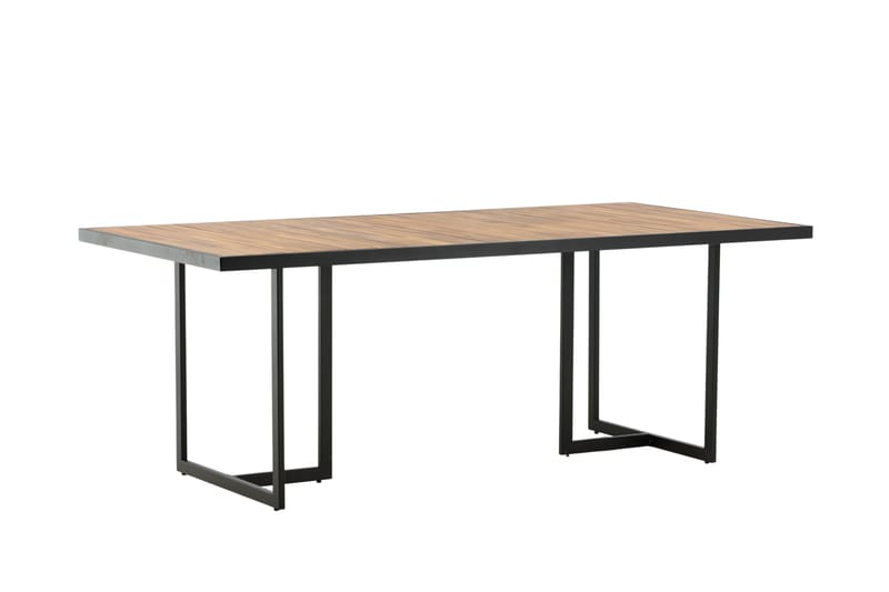 Khung Spisebord 200 cm - Svart/Brun - Hagemøbler - Hagebord - Spisebord ute