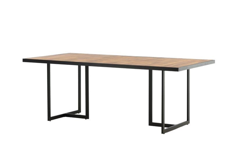 Khung Spisebord 200 cm - Svart/Brun - Hagemøbler - Hagebord - Spisebord ute