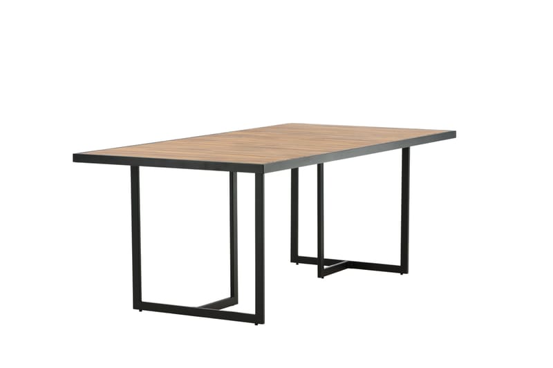 Khung Spisebord 200 cm - Svart/Brun - Hagemøbler - Hagebord - Spisebord ute