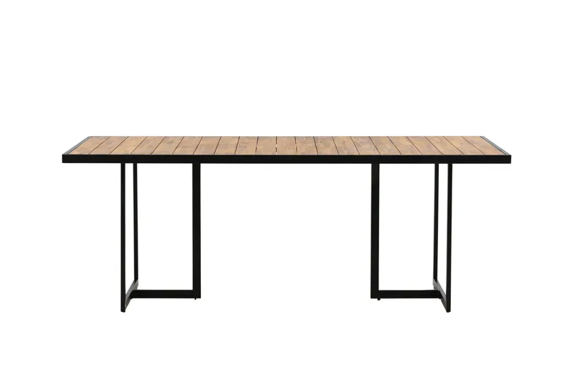 Khung Spisebord 200 cm - Svart/Brun - Hagemøbler - Hagebord - Spisebord ute