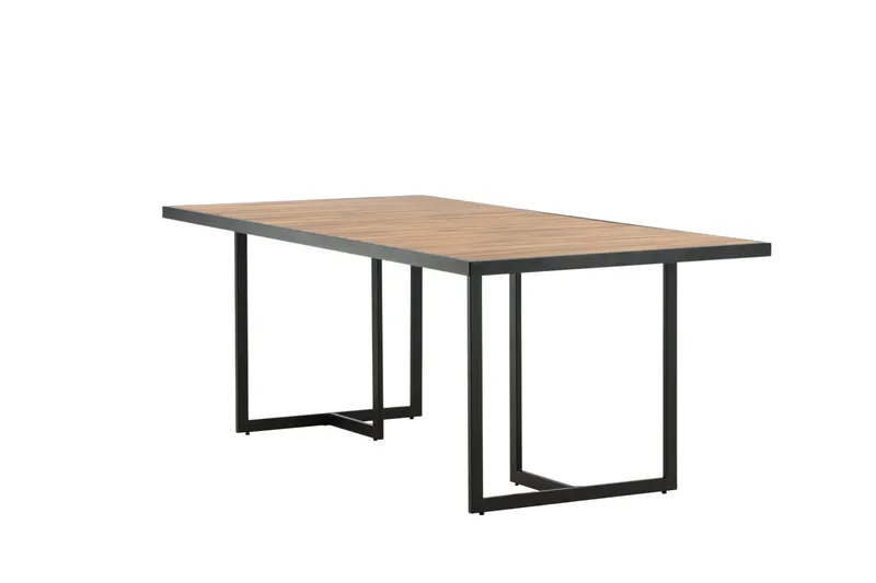 Khung Spisebord 200 cm - Svart/Brun - Hagemøbler - Hagebord - Spisebord ute