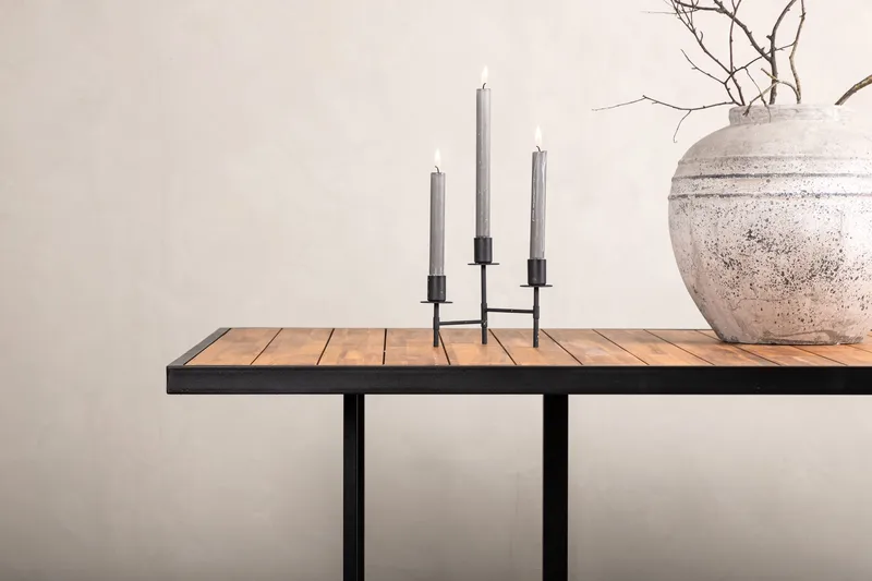 Khung Spisebord 200 cm - Svart/Brun - Hagemøbler - Hagebord - Spisebord ute