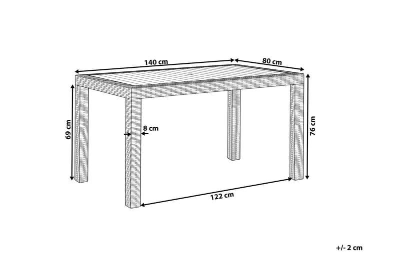 Knockytoul Hagebord 140x80 cm - Grå - Hagemøbler - Hagebord - Spisebord ute