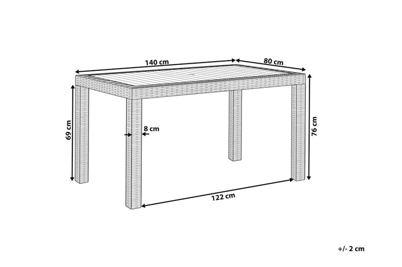 Knockytoul Hagebord 140x80 cm - Grå - Hagemøbler - Hagebord - Spisebord ute