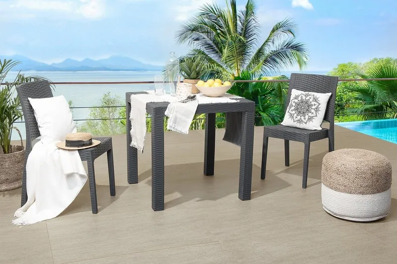 Knockytoul Hagebord 80x80 cm - Grå - Hagemøbler - Hagebord - Spisebord ute