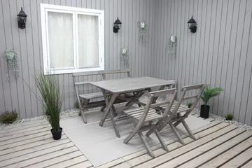 Larios Spisebord 126 cm - Grå - Hagemøbler - Hagebord - Spisebord ute