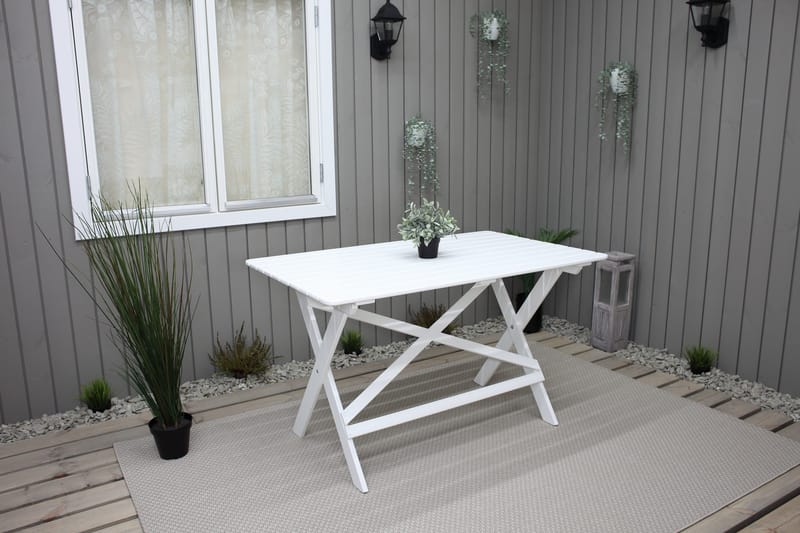 Larios Spisebord 126 cm - Hvit - Hagemøbler - Hagebord - Spisebord ute