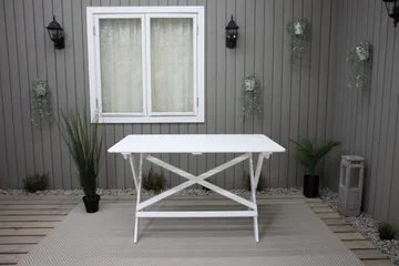Larios Spisebord 126 cm - Hvit - Hagemøbler - Hagebord - Spisebord ute