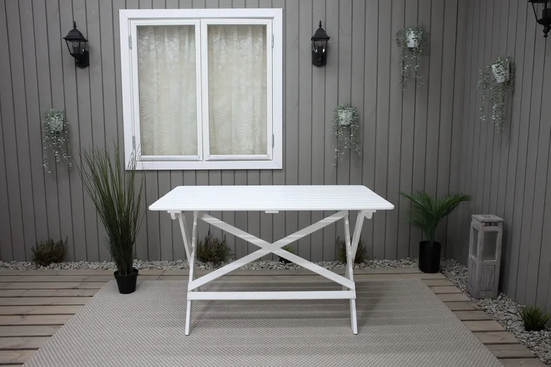 Larios Spisebord 126 cm - Hvit - Hagemøbler - Hagebord - Spisebord ute