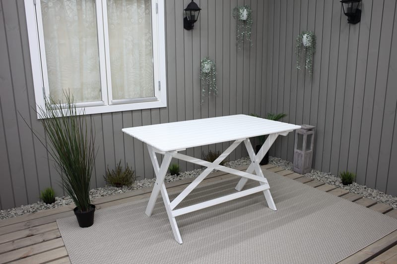 Larios Spisebord 126 cm - Hvit - Hagemøbler - Hagebord - Spisebord ute