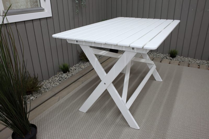 Larios Spisebord 126 cm - Hvit - Hagemøbler - Hagebord - Spisebord ute