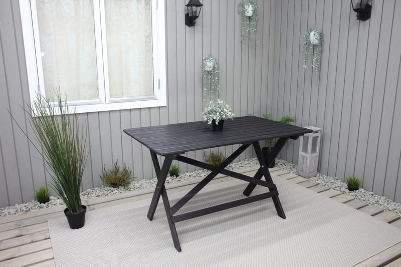Larios Spisebord 126 cm - Svart - Hagemøbler - Hagebord - Spisebord ute