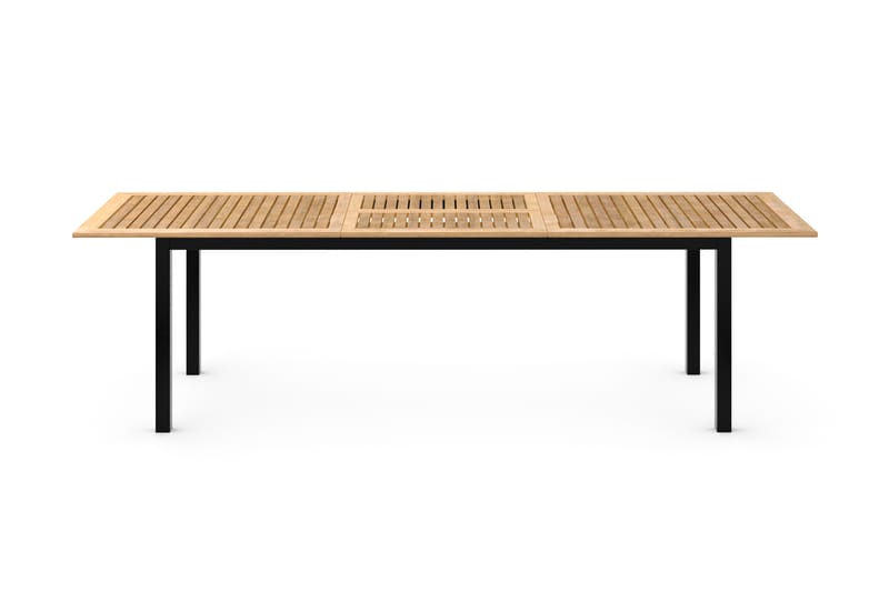 Las Vegas Forlengningsbart Spisebord 220x280x100 cm - Svart/Teak - Hagemøbler - Hagebord - Spisebord ute