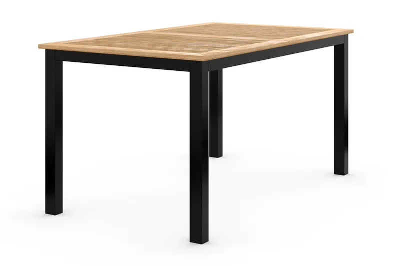 Las Vegas Uttrekkbart Spisebord 152-210x90 cm - Svart/Teak - Hagemøbler - Hagebord - Spisebord ute
