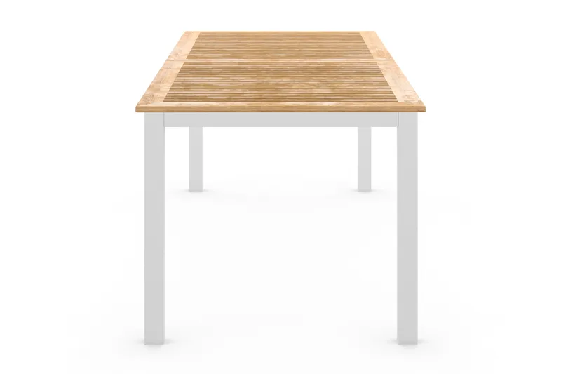 Las Vegas Uttrekkbart Spisebord Utendørs 220/280x100 cm - Hvit/Teak - Hagemøbler - Hagebord - Spisebord ute