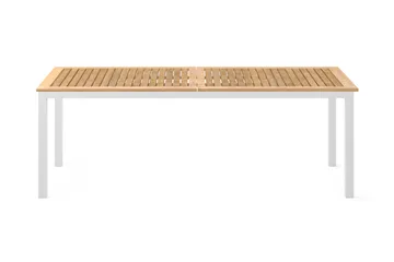 Las Vegas Uttrekkbart Spisebord Utendørs 220/280x100 cm - Hvit/Teak - Hagemøbler - Hagebord - Spisebord ute