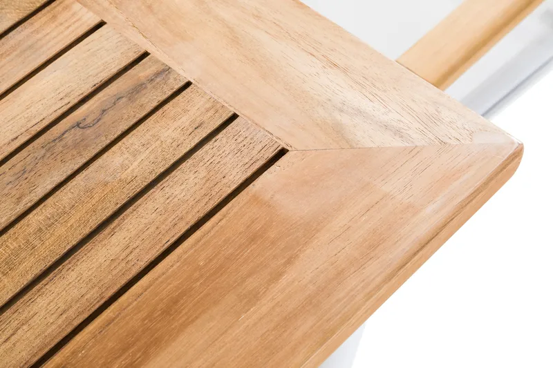 Las Vegas Uttrekkbart Spisebord Utendørs 220/280x100 cm - Hvit/Teak - Hagemøbler - Hagebord - Spisebord ute