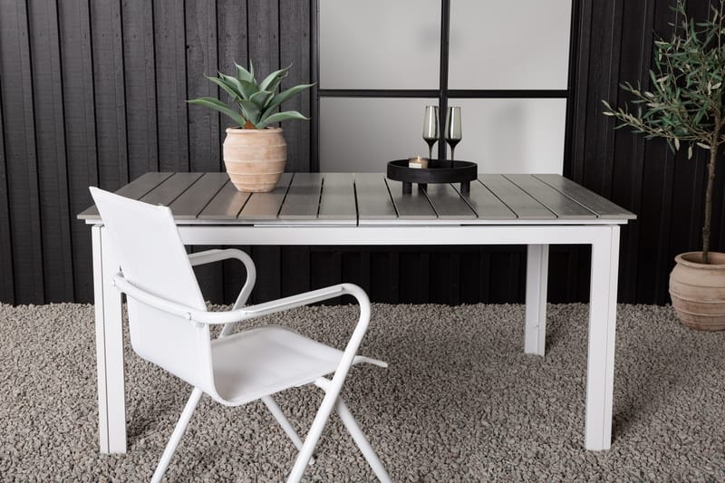 Levels Forlengningsbart Spisebord 160-240 cm - Hvit/Grå - Hagemøbler - Hagebord - Spisebord ute