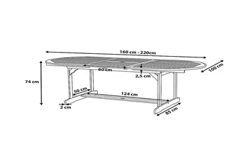 Maui Bord 220 cm - Tre / Natur - Hagemøbler - Hagebord - Spisebord ute