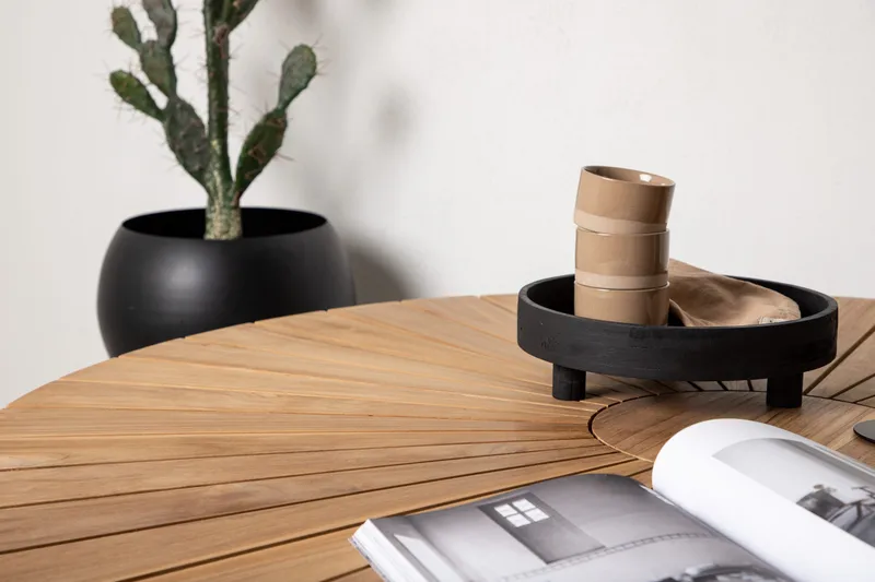 Mexico Spisebord Rundt 140 cm Brun/Svart - Venture Home - Hagemøbler - Hagebord - Spisebord ute