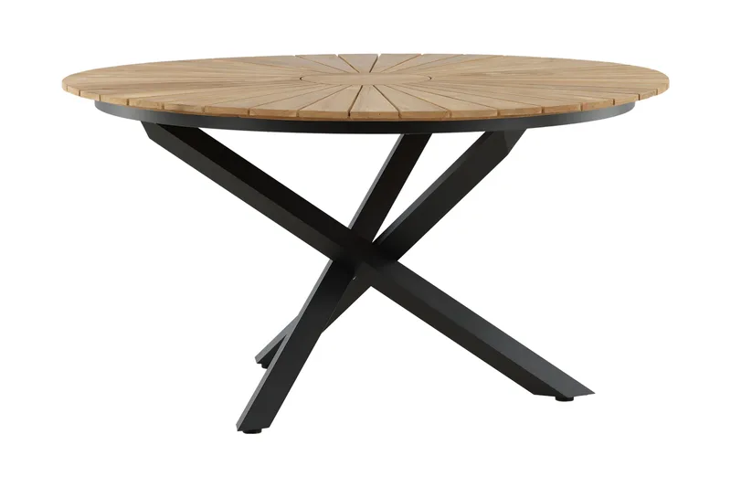 Mexico Spisebord Rundt 140 cm Brun/Svart - Venture Home - Hagemøbler - Hagebord - Spisebord ute