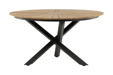 Mexico Spisebord Rundt 140 cm Brun/Svart - Venture Home - Hagemøbler - Hagebord - Spisebord ute