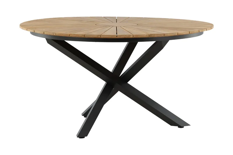 Mexico Spisebord Rundt 140 cm Brun/Svart - Venture Home - Hagemøbler - Hagebord - Spisebord ute