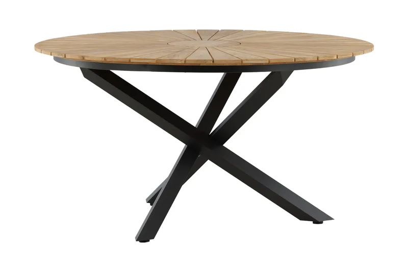 Mexico Spisebord Rundt 140 cm Brun/Svart - Venture Home - Hagemøbler - Hagebord - Spisebord ute