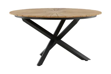 Mexico Spisebord Rundt 140 cm Brun/Svart - Venture Home - Hagemøbler - Hagebord - Spisebord ute
