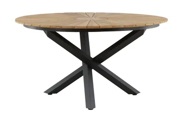 Mexico Spisebord Rundt 140 cm Brun/Svart - Venture Home - Hagemøbler - Hagebord - Spisebord ute