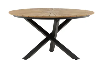 Mexico Spisebord Rundt 140 cm Brun/Svart - Venture Home - Hagemøbler - Hagebord - Spisebord ute