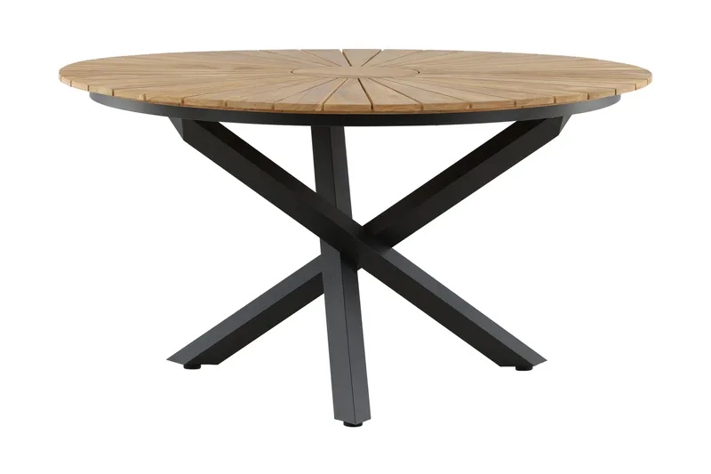 Mexico Spisebord Rundt 140 cm Brun/Svart - Venture Home - Hagemøbler - Hagebord - Spisebord ute