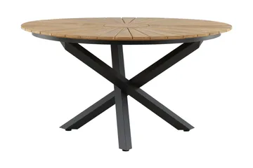 Mexico Spisebord Rundt 140 cm Brun/Svart - Venture Home - Hagemøbler - Hagebord - Spisebord ute