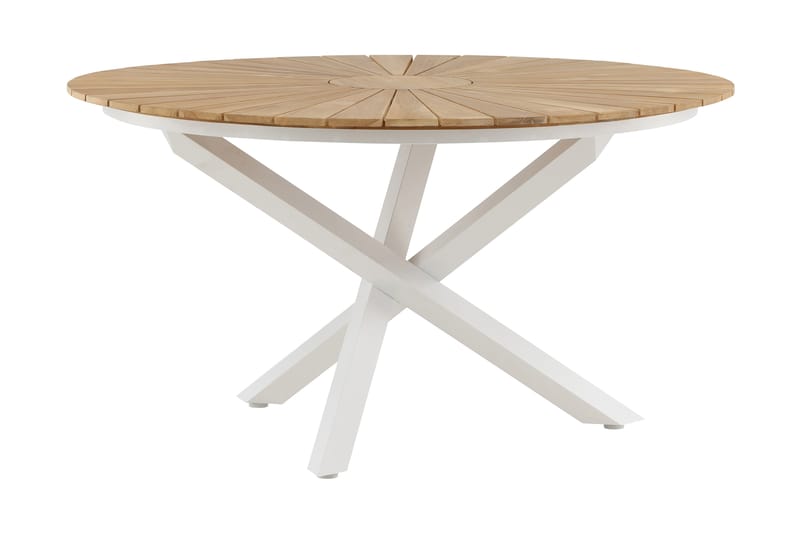 Mexico Spisebord Rundt 140 cm Hvit/Brun - Venture Home - Spisebord ute