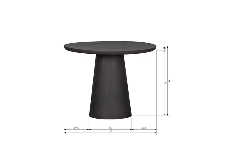 Montert Spisebord 100 cm Rundt - Brun - Spisebord ute