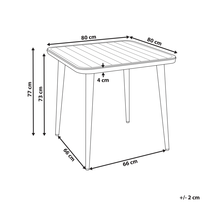 Spisebord utendørs Naturno 80 cm Aluminium - Beige - Hagemøbler - Hagebord - Spisebord ute