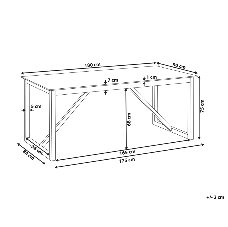 Spisebord utendørs Notteri 90x180 cm Betong - Grå/Brun - Hagemøbler - Hagebord - Spisebord ute