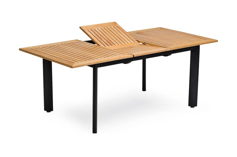 Nydala Bord 150-200 cm Svart/Teak - Hagemøbler - Hagebord - Spisebord ute