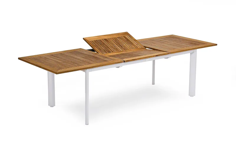 NYDALA BORD 96X200/280cm - Hvit/teak - Hagemøbler - Hagebord - Spisebord ute