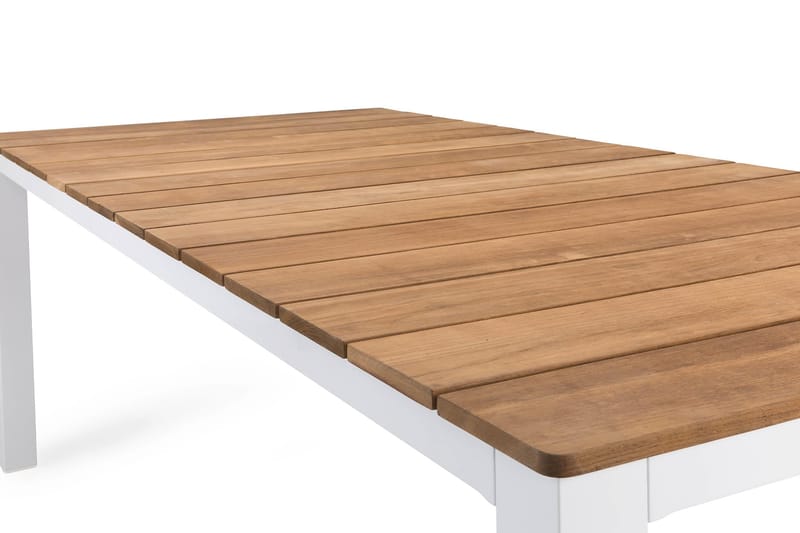 Oliver Spisebord 210x100 cm - Hvit/Teak - Hagemøbler - Hagebord - Spisebord ute