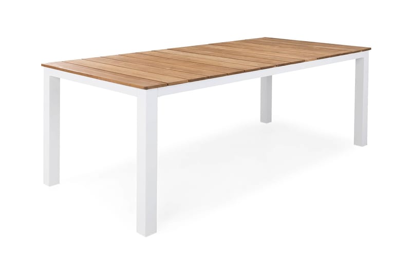 Oliver Spisebord 210x100 cm - Hvit/Teak - Spisebord ute