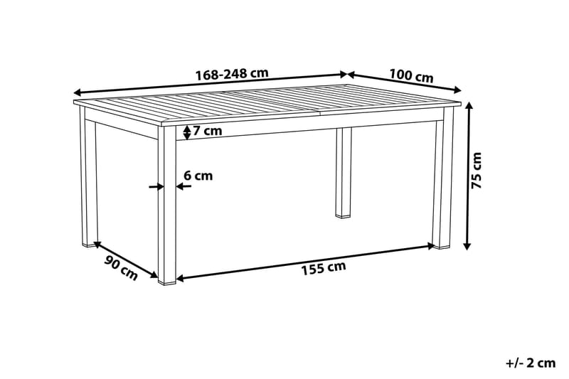 Pancole Hagebord 248 cm - Grå - Spisebord ute