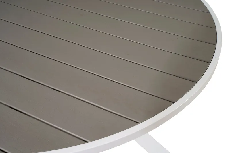 Parma Spisebord 140 cm Rundt Hvit/Grå - Venture Home - Hagemøbler - Hagebord - Spisebord ute