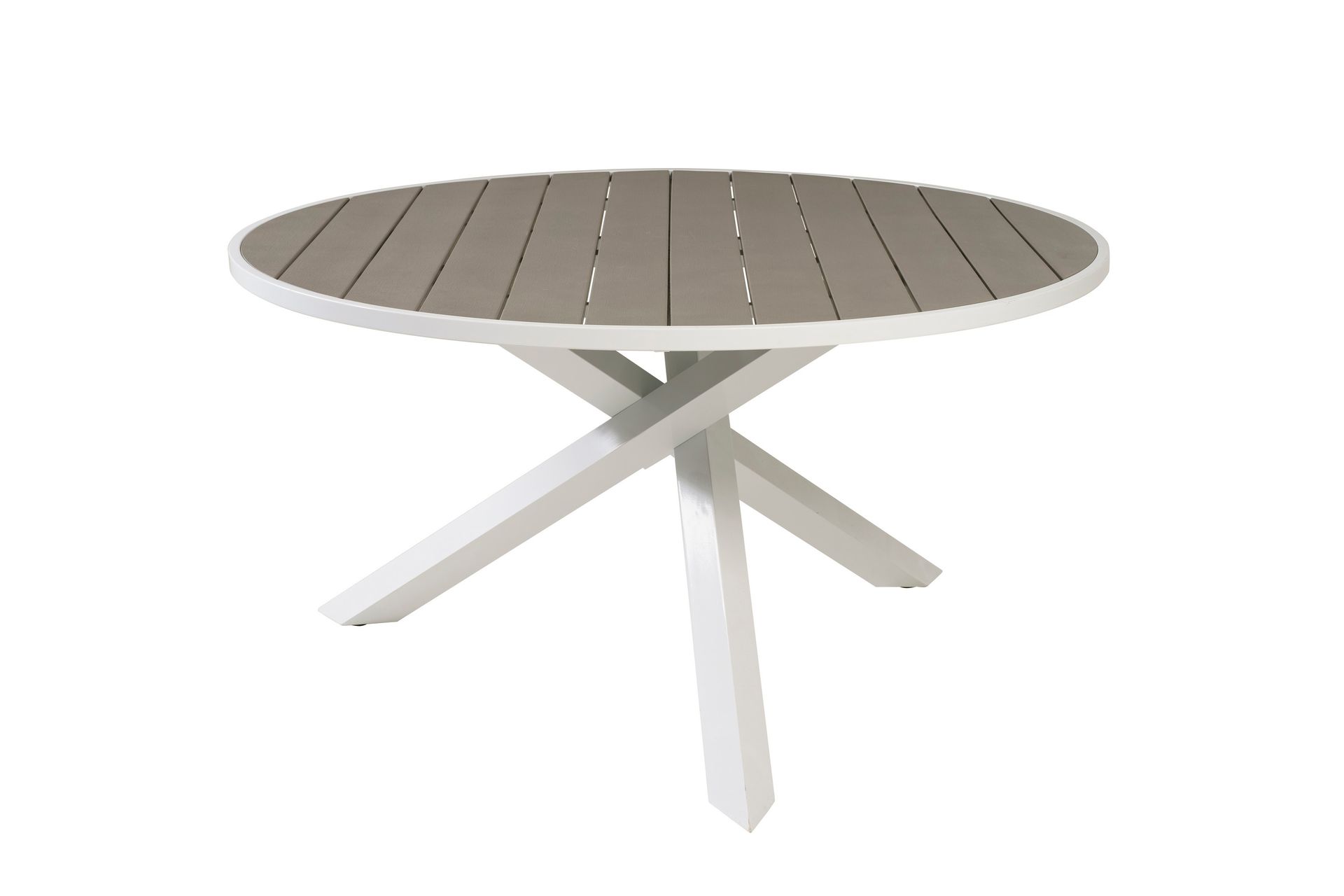 Parma Spisebord 140 cm Rundt Hvit/Grå - Venture Home - Hagemøbler - Hagebord - Spisebord ute