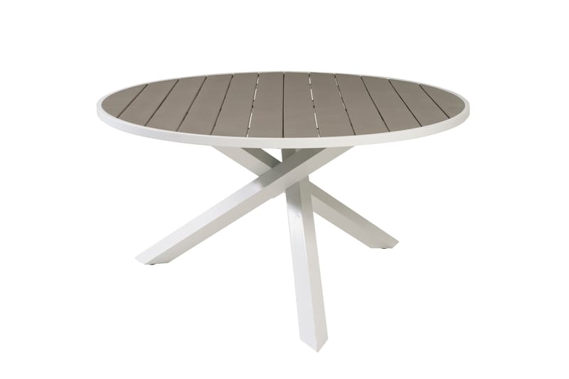 Parma Spisebord 140 cm Rundt Hvit/Grå - Venture Home - Hagemøbler - Hagebord - Spisebord ute