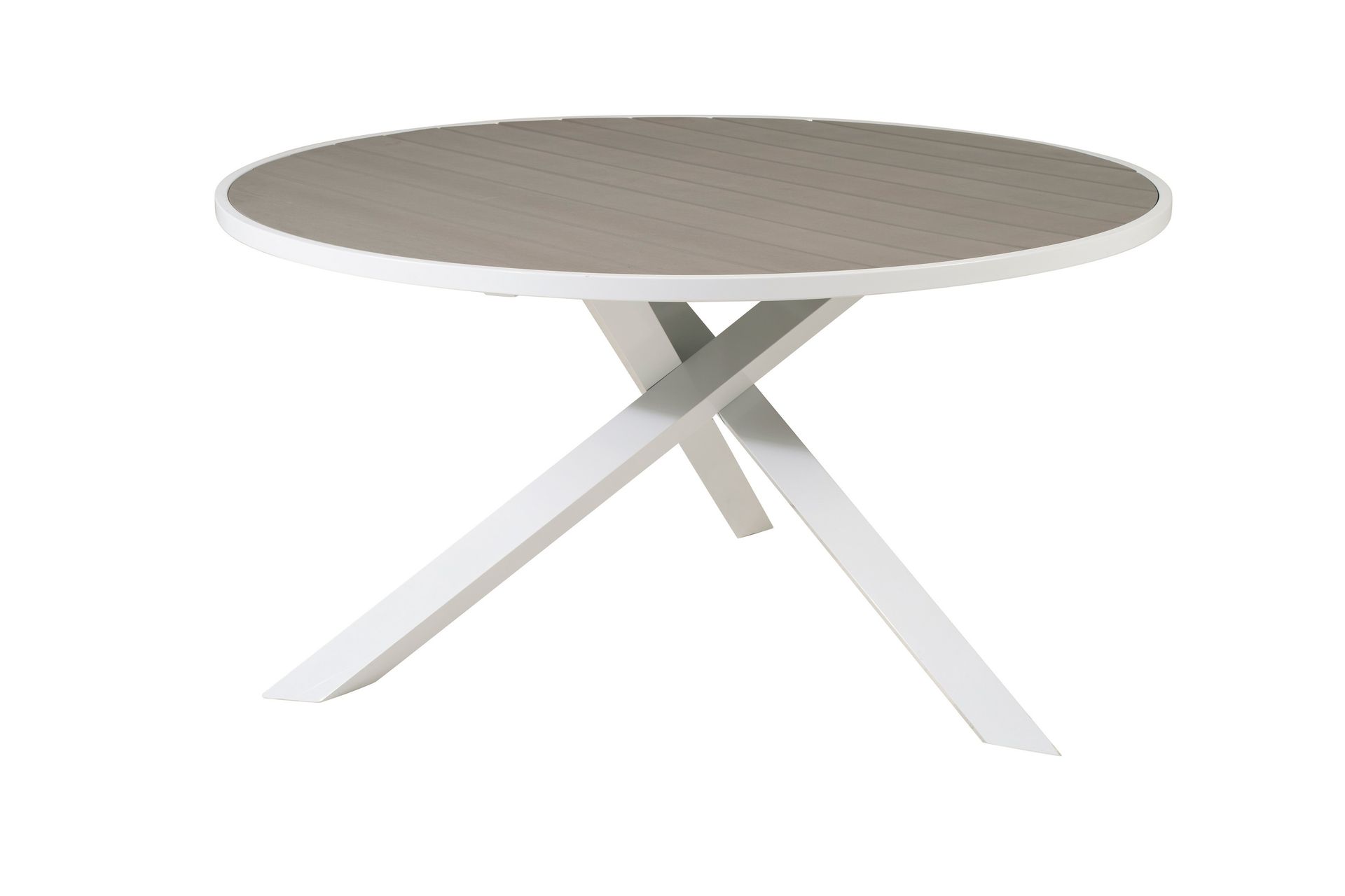 Parma Spisebord 140 cm Rundt Hvit/Grå - Venture Home - Hagemøbler - Hagebord - Spisebord ute