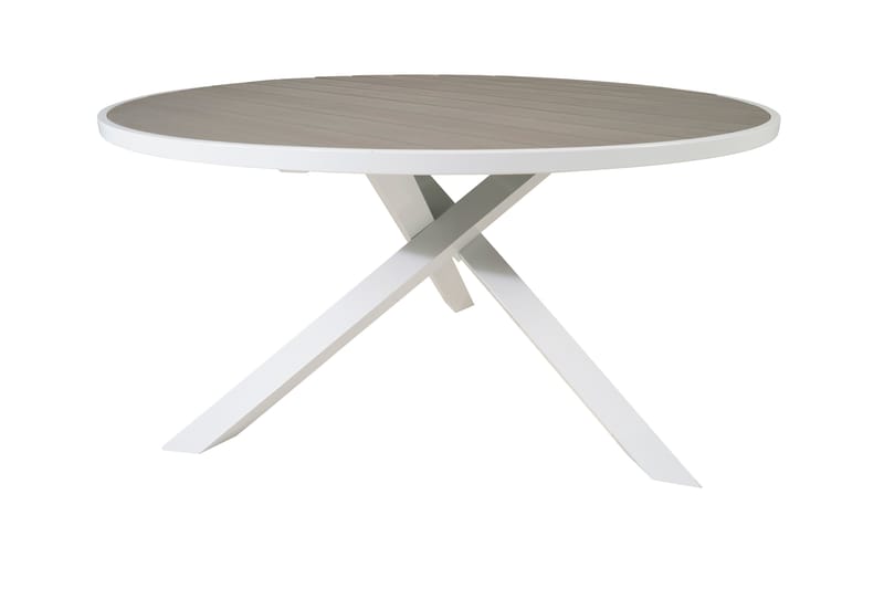 Parma Spisebord 140 cm Rundt Hvit/Grå - Venture Home - Spisebord ute